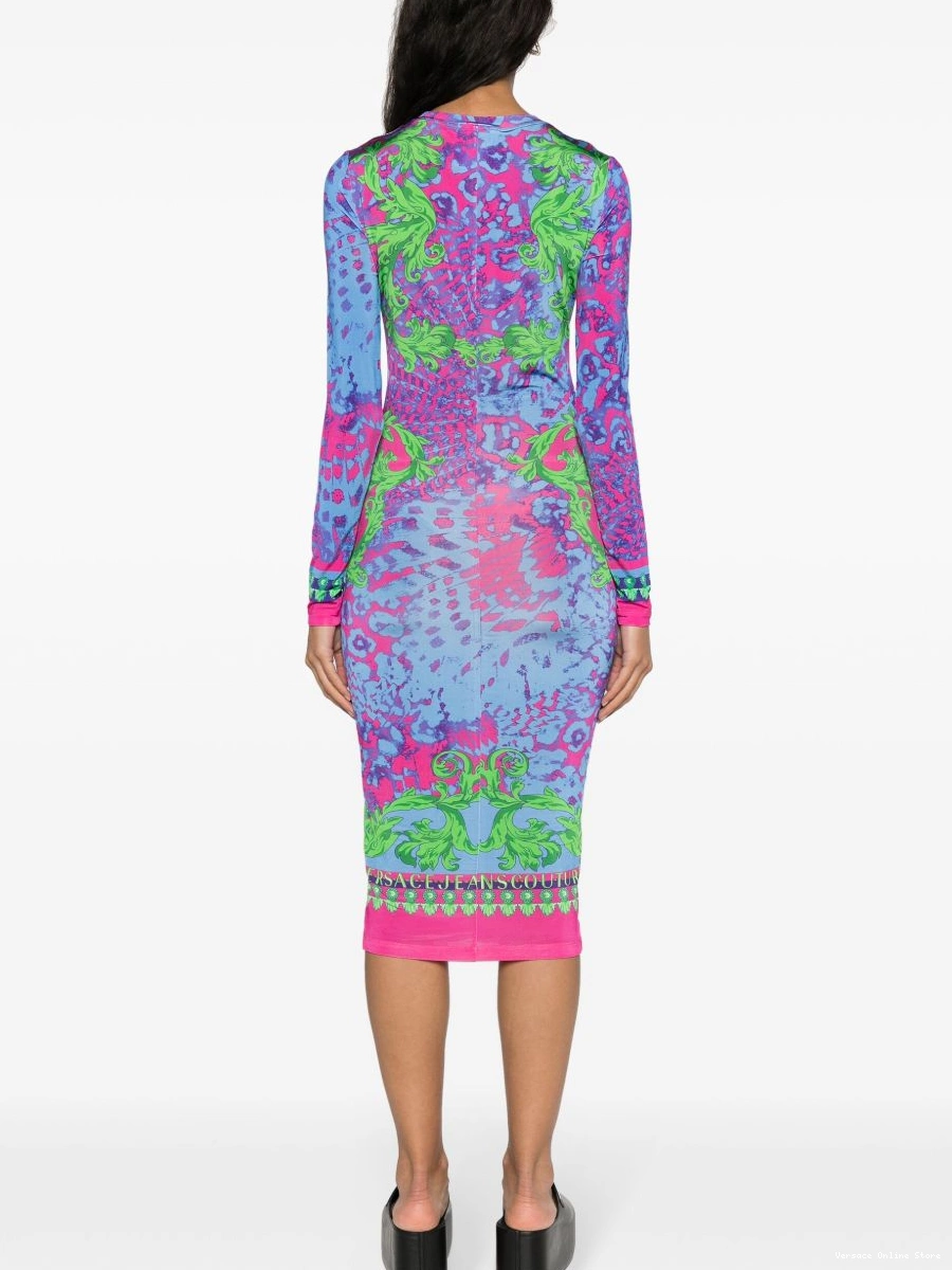 Affordable Animalier Versace midi Couture Couture Jeans Women dress 0422